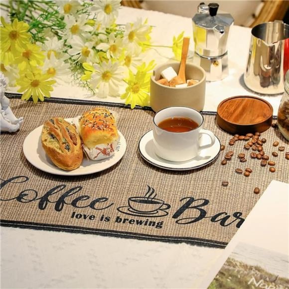 2 Pieces Coffee Bar Mat,Coffee Bar Accessories 20 x14 Inch Coffee Bar Decoration - Picture 5 of 6